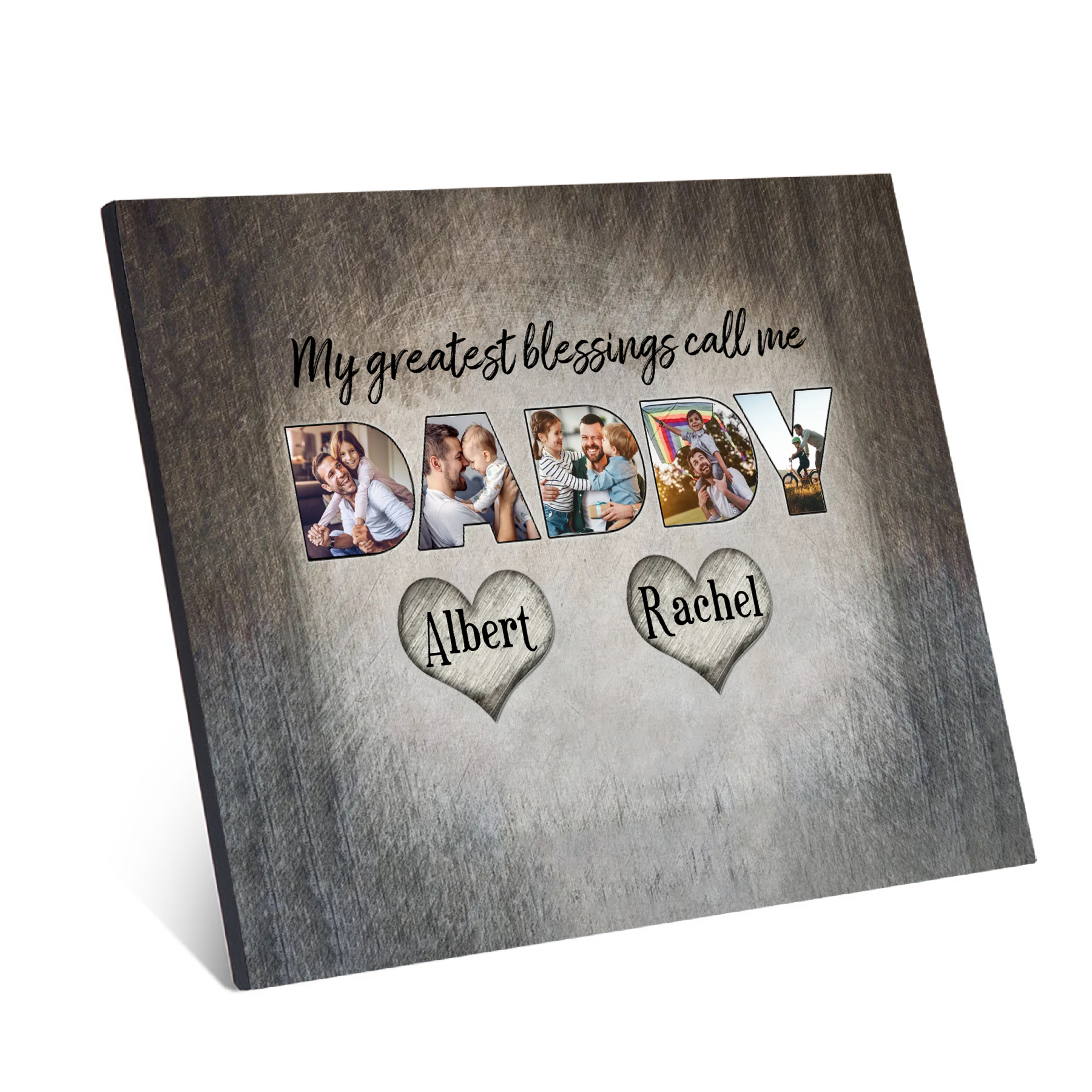 My Greatest Blessing Call Me Daddy Personalised Photo Frame Wood Signs Engrave 2 Names-Jessemade AU