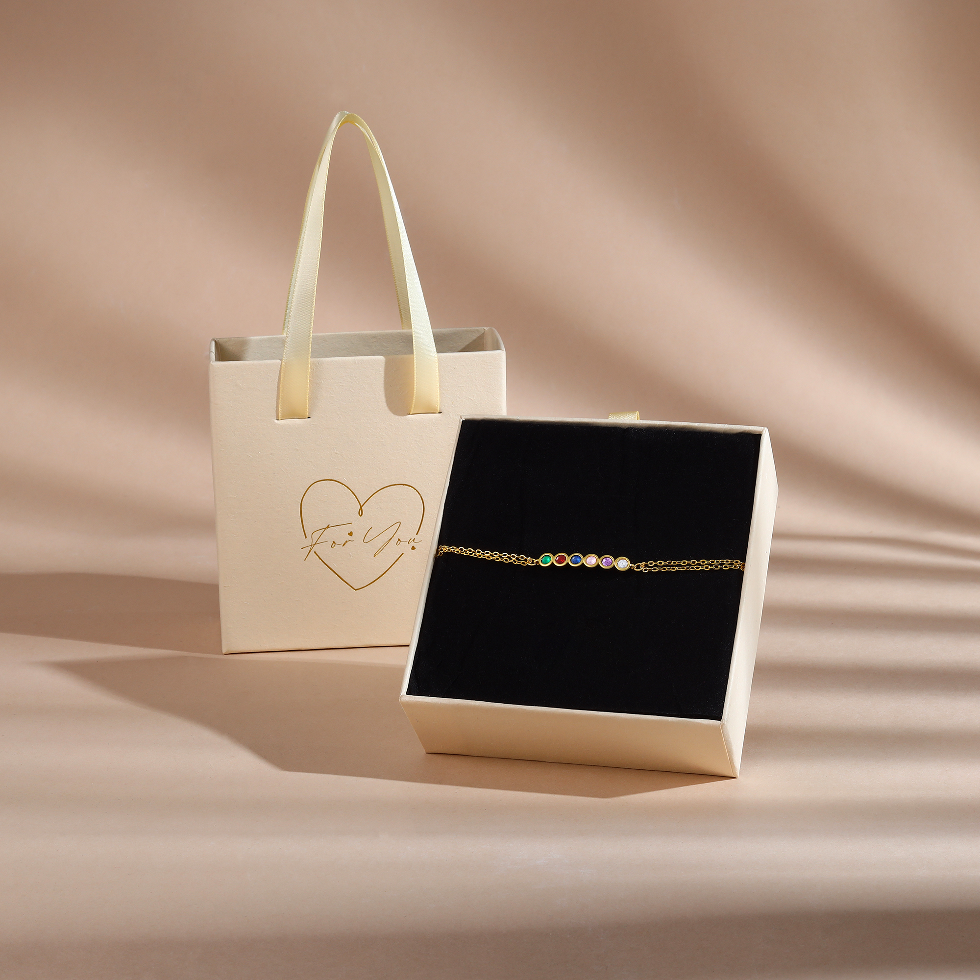 Personalised Bracelet Custom 3 Birthstones Adjustable Bracelet Gifts for Ladies Girls-Jessemade AU