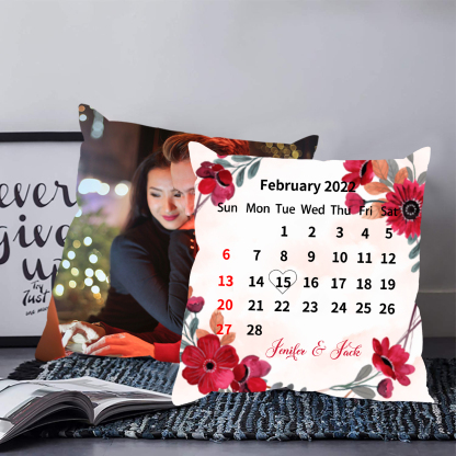 2 pcs Personalised Couple Pillow Case Engrave Photo Pillow Cover Sweet Gift For Her Him-Jessemade AU