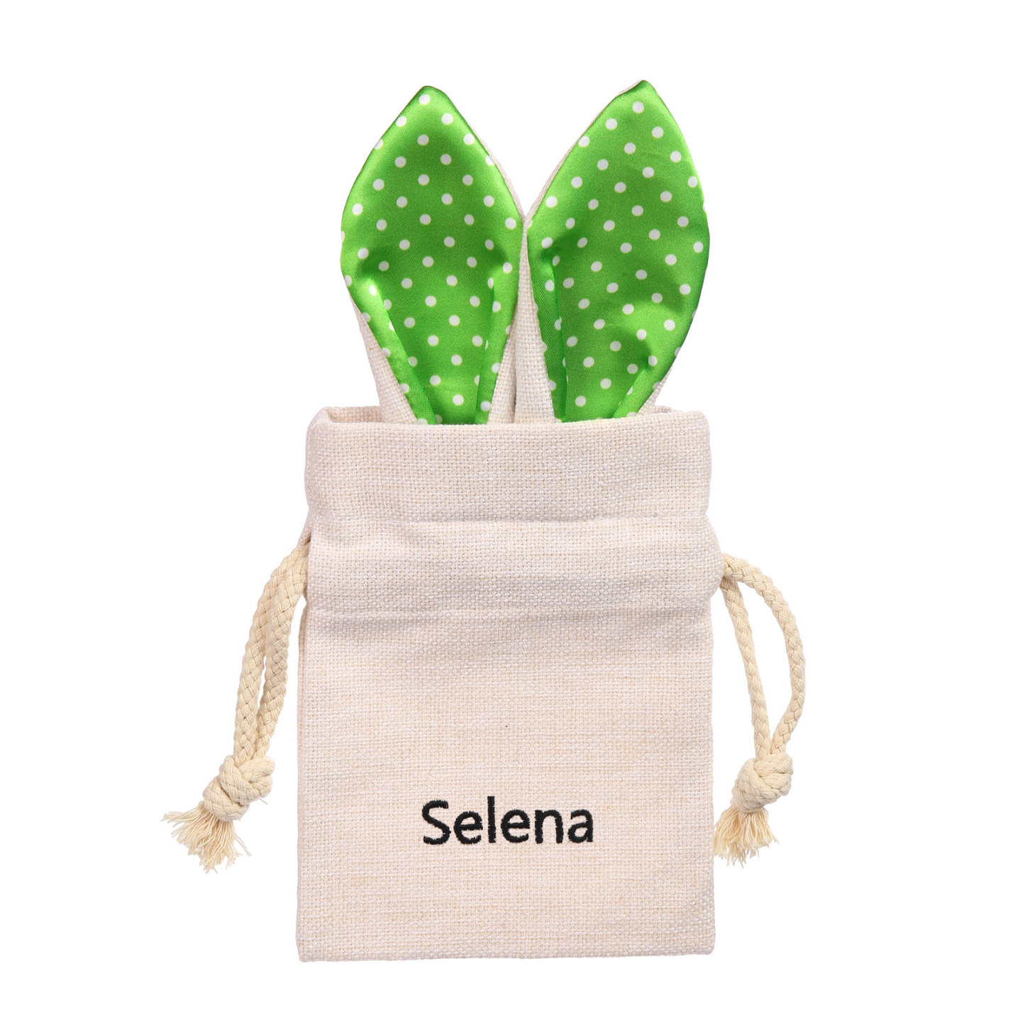 Personalised Bunny Tote Bag Customised with Name Bunny Drawstring Bag Easter Gifts-Jessemade AU