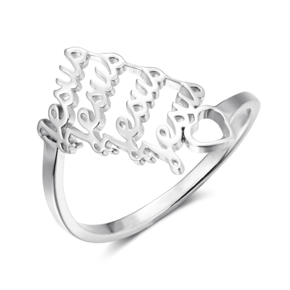 Personalised Family Name Ring Custom 4 Names Gifts For Women-Jessemade AU