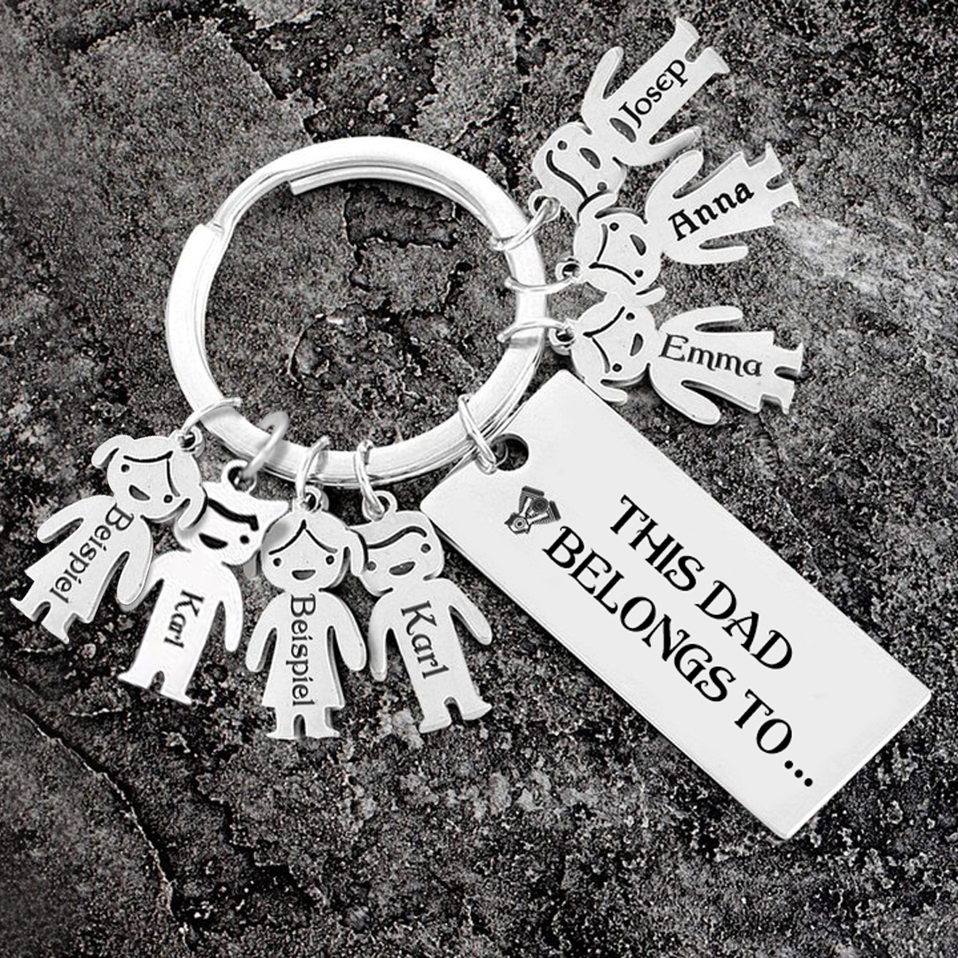 7 Names Personalised 7 Children's Name Keychain This Dad Belongs To Keyring-Jessemade AU