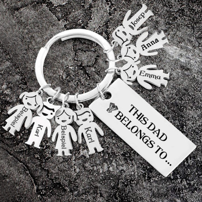 7 Names Personalised 7 Children's Name Keychain This Dad Belongs To Keyring-Jessemade AU