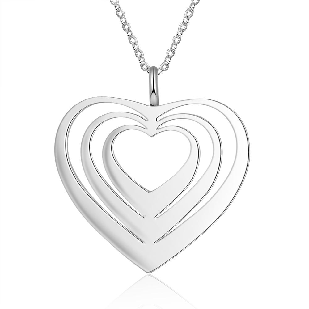 Personalised Family Hearts Necklace Engraved 3 Names Love Heart Necklace Gifts for Her-Jessemade AU
