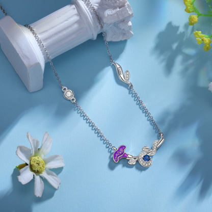 Personalised September Birthflower Necklace With Birthstone Best Gift For Her-Jessemade AU