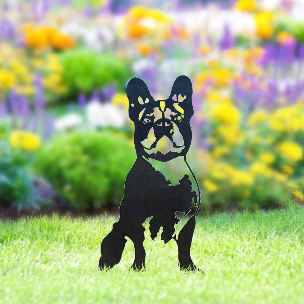 French Bulldog Metal Dog Silhouette Garden Yard Decoration-Jessemade AU