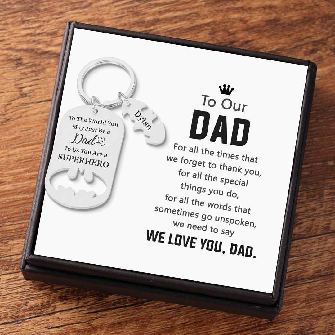 Father Keychain You Are A Superhero Personalised 1 Name Bat Keychain Gifts for Batman Dad-Jessemade AU