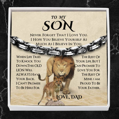 To My Son Cuban Link Bracelet Stainless Steel Bracelet Dad to Son Warm Gift - I Am Proud Of Your Father-Jessemade AU