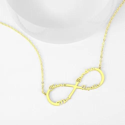 Personalised Infinity Necklace Custom 4 Names Necklace Gift For Women-Jessemade AU