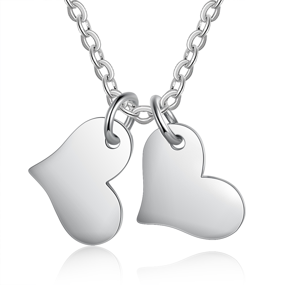 Jessemade Personalised 2 Names-Hearts Necklace For Her-Jessemade AU