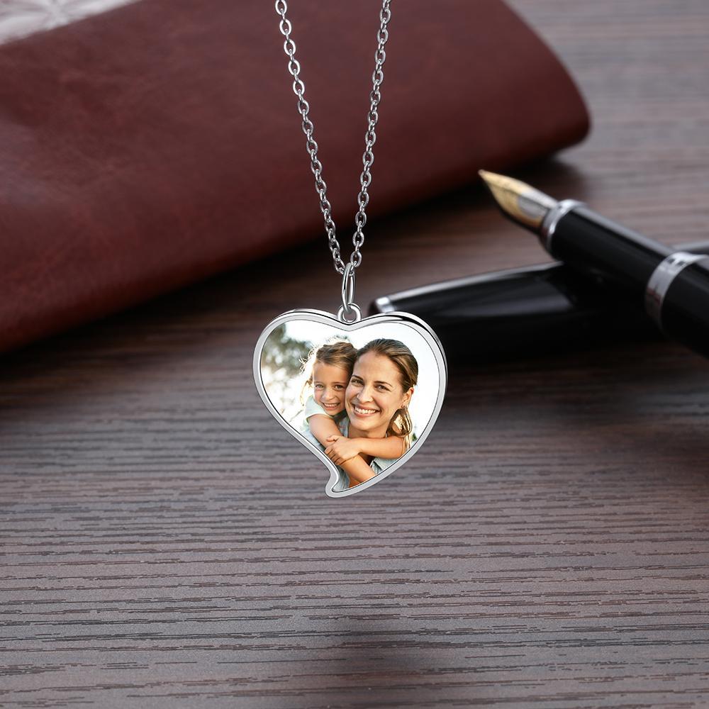 Personalised Heart Photo Necklace Custom Picture Necklace Gifts For Her-Jessemade AU
