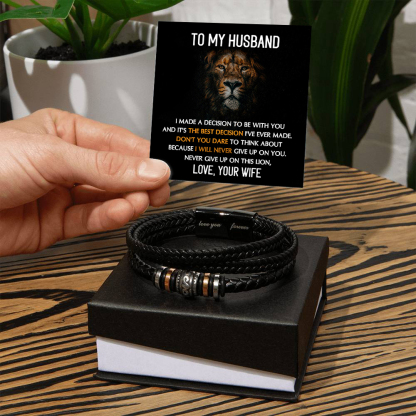 To My Husband Leather Braided Bracelet - I Made A Decision To Be With You, And It's The Best Decision I've Ever Made-Jessemade AU