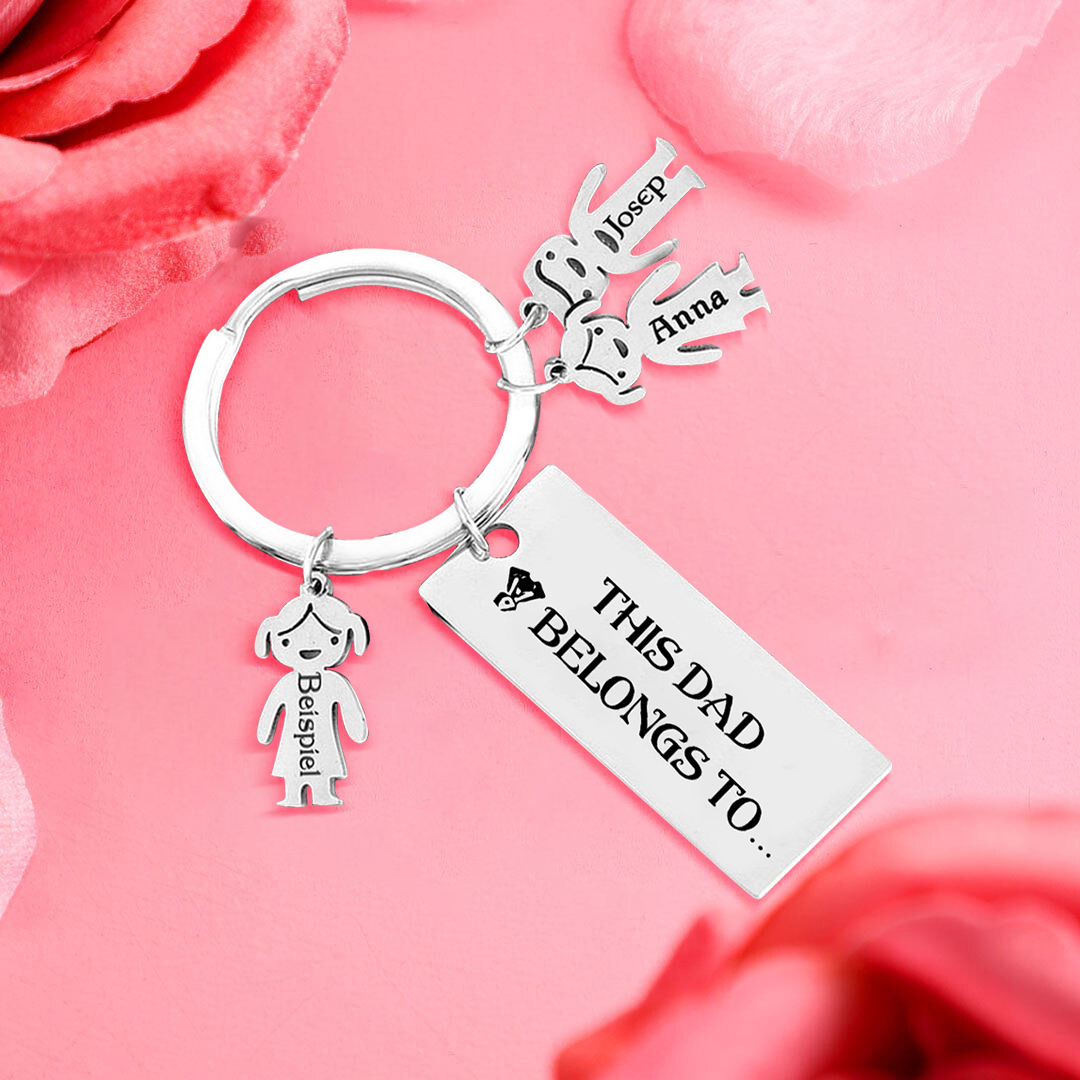 3 Names-Personalised 3 Children's Name Keychain Gift for Mum Dad-Jessemade AU