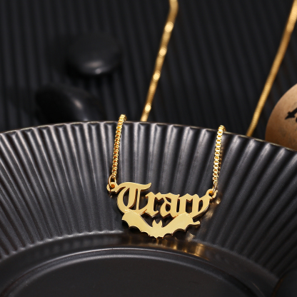 Personalised Halloween Necklace Custom 1 Name Necklace Gift For Women-Jessemade AU