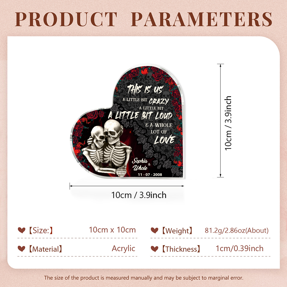 Couple Acrylic Heart Keepsake Customised 2 Names & Date Ornament Valentine's Day Gift For Couples - This Is Us, A Whole Lot Of Love-Jessemade AU