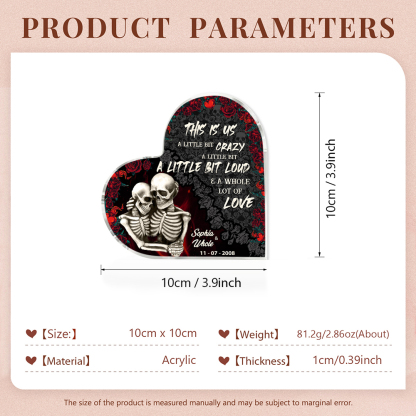 Couple Acrylic Heart Keepsake Customised 2 Names & Date Ornament Valentine's Day Gift For Couples - This Is Us, A Whole Lot Of Love-Jessemade AU