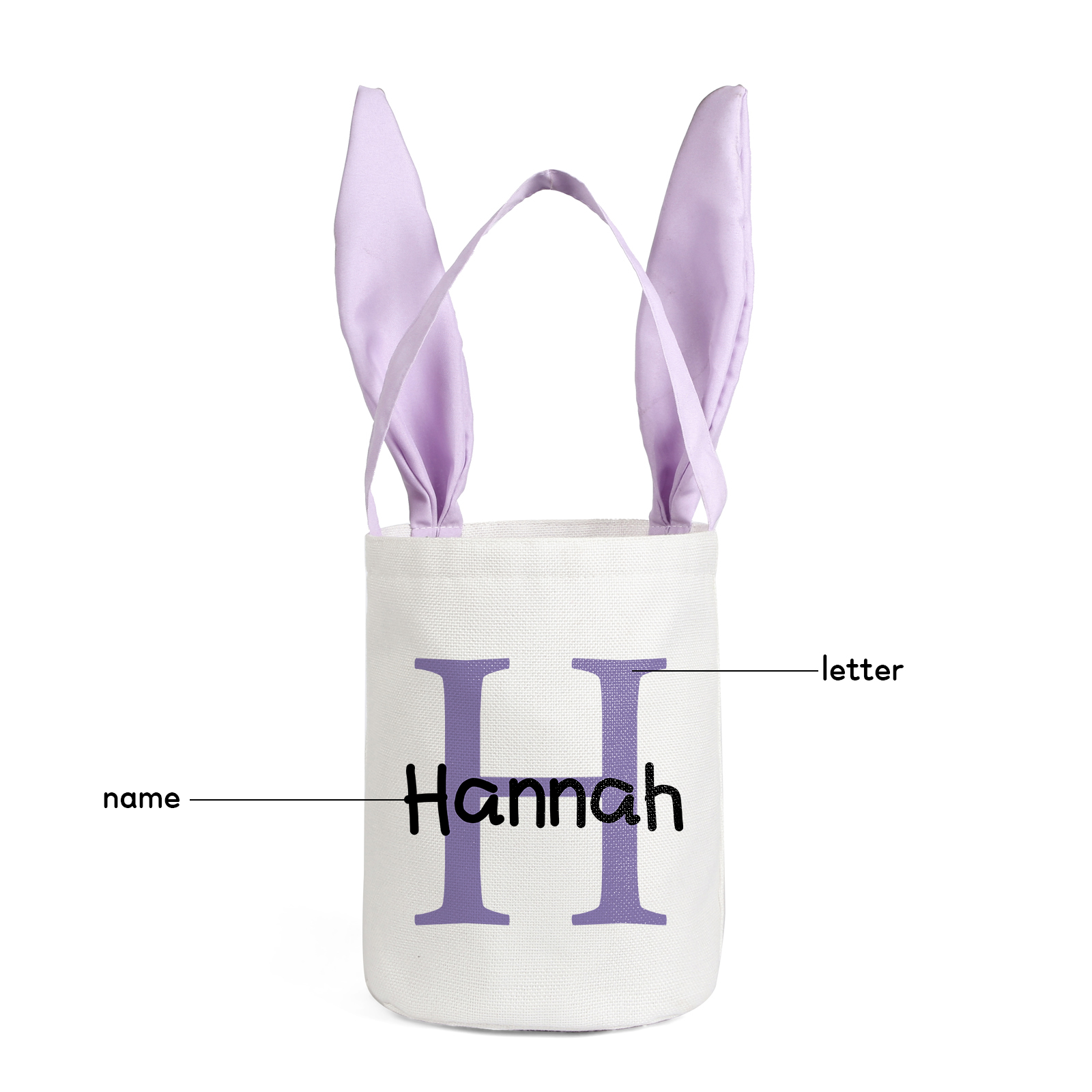 Easter Bunny Tote Bag Personalised Letter & Name Bucket Bag Bunny Basket Gifts For Kids-Jessemade AU