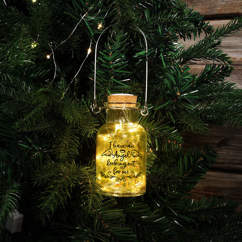 Memorial Jar Night Light - I Have An Angel Looking Out For Me - LED Lamp Memorial Bottle-Jessemade AU
