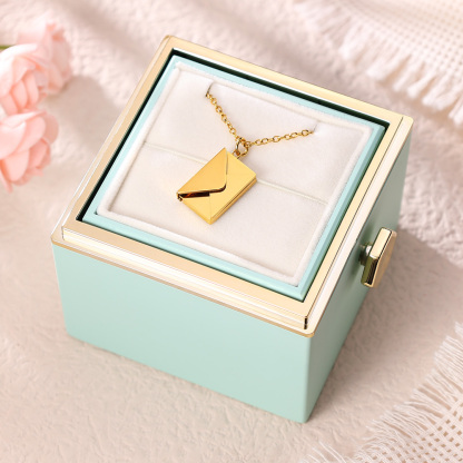 Personalised Envelope Locket Necklace Engrave Secret Love Letter Necklace Romantic Gifts-Jessemade AU