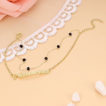 Double Stranded-Personalised Name Anklet For Her-Jessemade AU