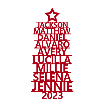 9 Names - Personalised Christmas Tree Ornaments Customised Name Xmas Wooden Decor Gifts for Family Friends-Jessemade AU