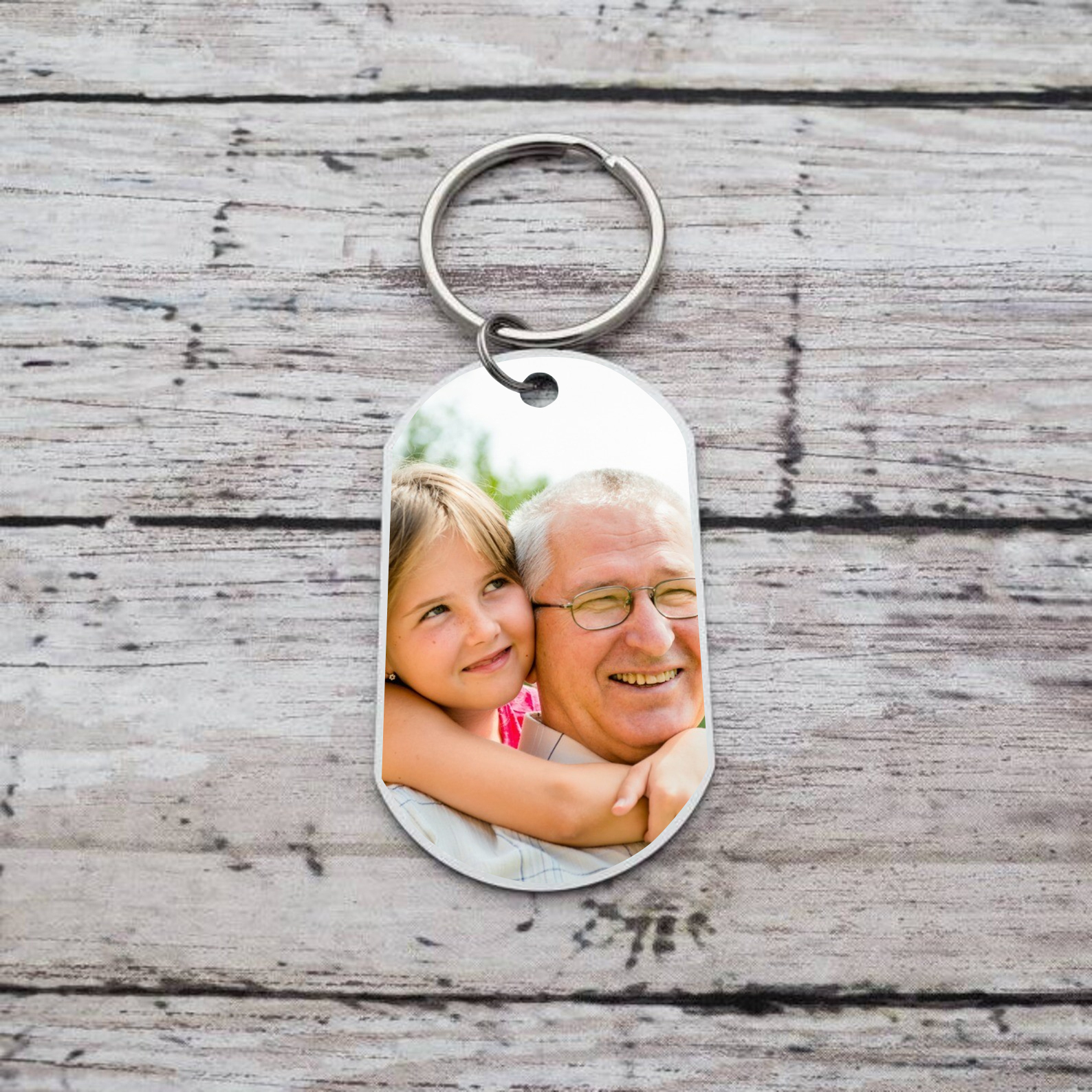 Personalised Photo and Name Keychain Granddaughter and Grandpa Keychain Grandparents' Day Gift-Jessemade AU