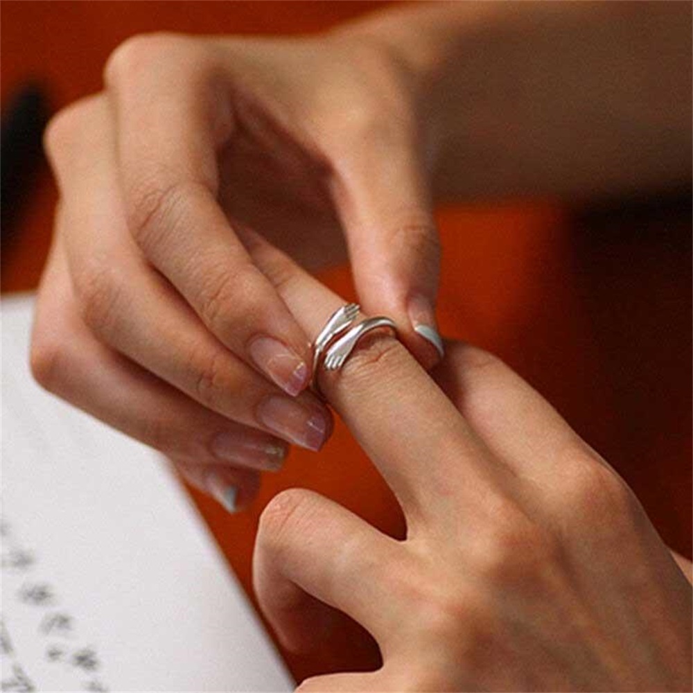 Mother’s Day Gift 2023 Couple Hug Ring Love Style Rings for Her or Him-Jessemade AU