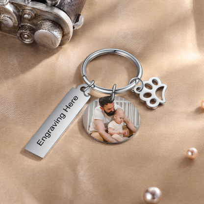 Personalised Photo Keychain Custom Text Keychain Stainless Steel Gifts For Him/Her-Jessemade AU