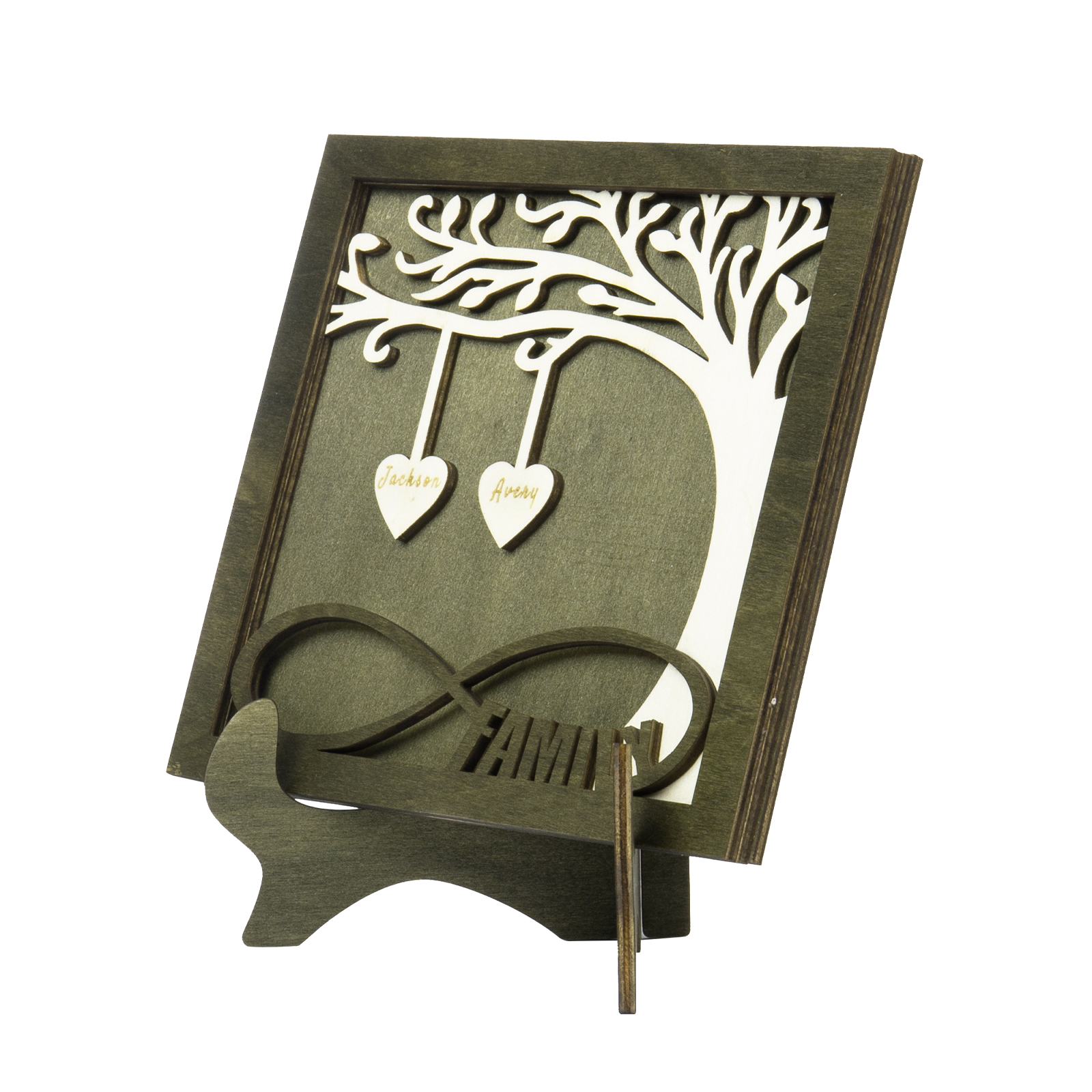 Custom Family Tree Sign with 2 Names Wooden Keepsake Gifts-Jessemade AU