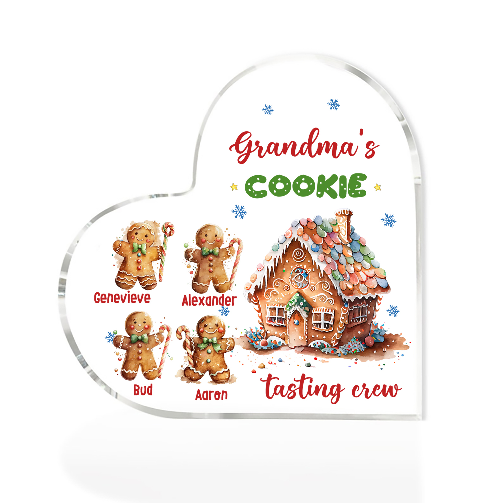 Acrylic Heart Keepsake Customised 5 Names Christmas Decor Personalised Gifts for Grandma Mum-Jessemade AU