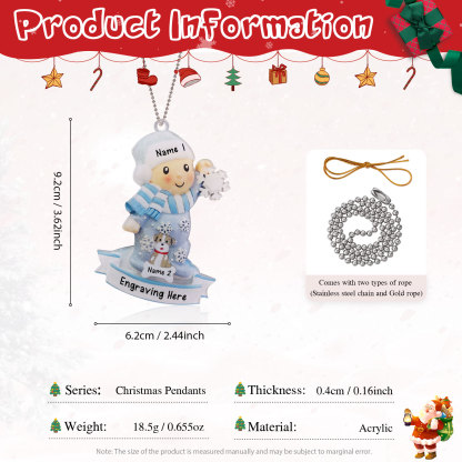 My First Christmas Personalised Acrylic Christmas Ornament Customised Name & Text Hanging Ornaments Pets Christmas Gift for Boys Girls Babies-Jessemade AU