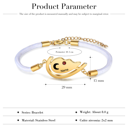 Valentine's Day Sun and Moon Magnetic Heart Bracelet with Birthstones Couple Bracelet Set-Jessemade AU