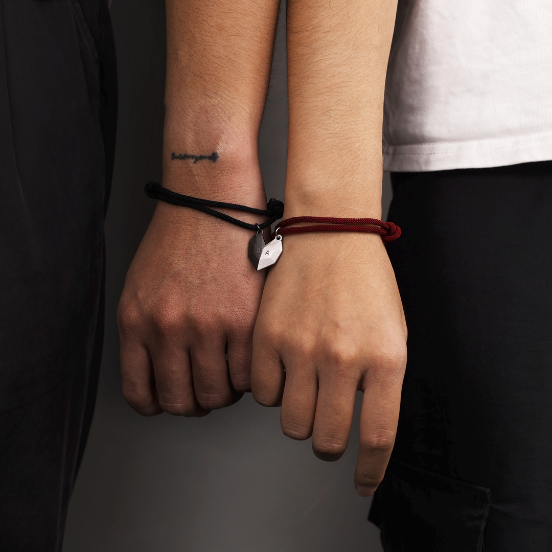 Personalised Two Souls One Heart Bracelet Magnetic Bracelet Set for Couple-Jessemade AU