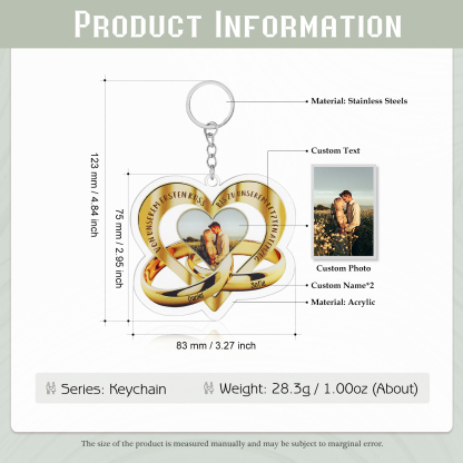Personalised Acrylic Couple Keychain Customised Name & Text & Photo Keychain Valentine's Day Gift for Couples-Jessemade AU
