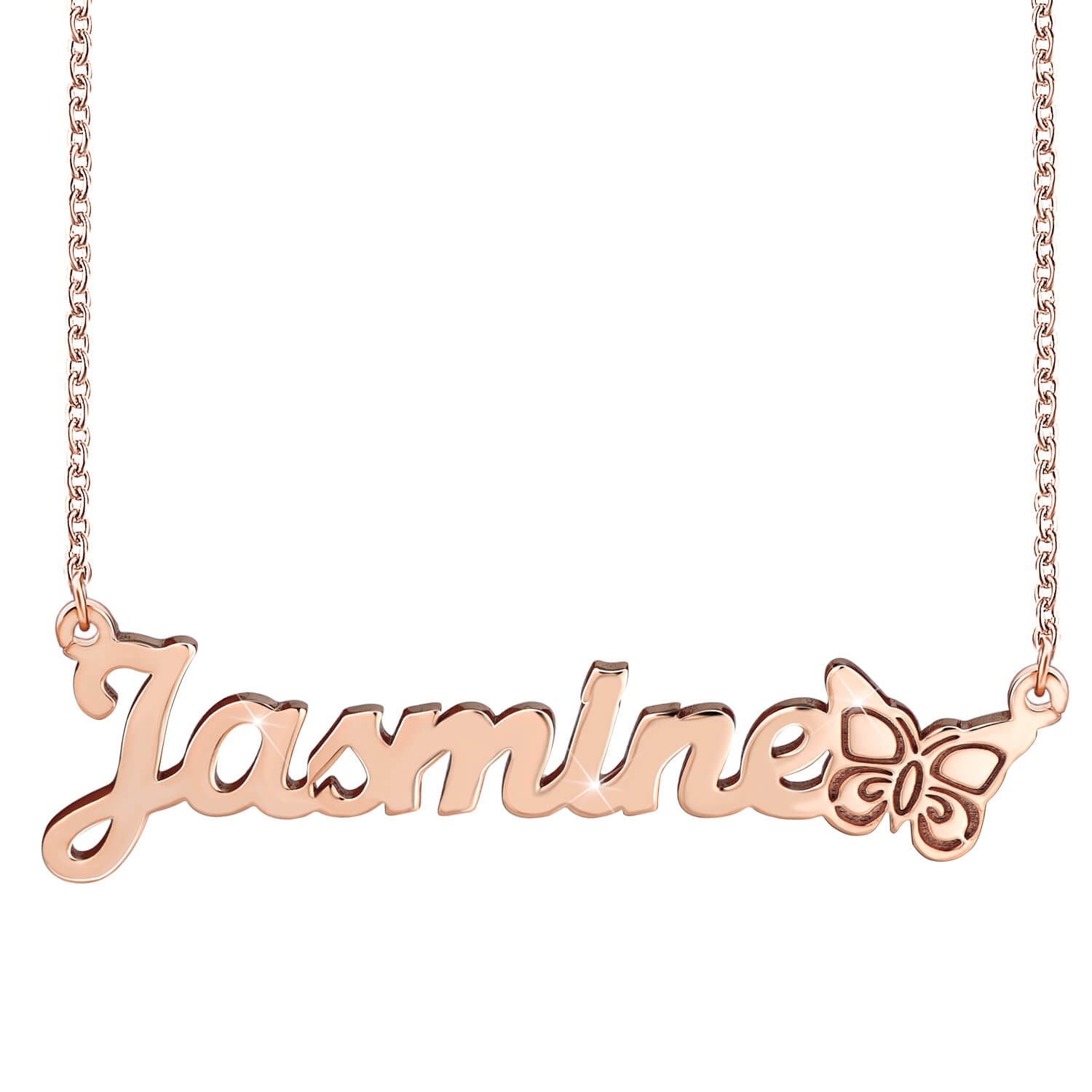 Personalised Butterfly Necklace Custom 1 Name Necklace Gift For Women-Jessemade AU
