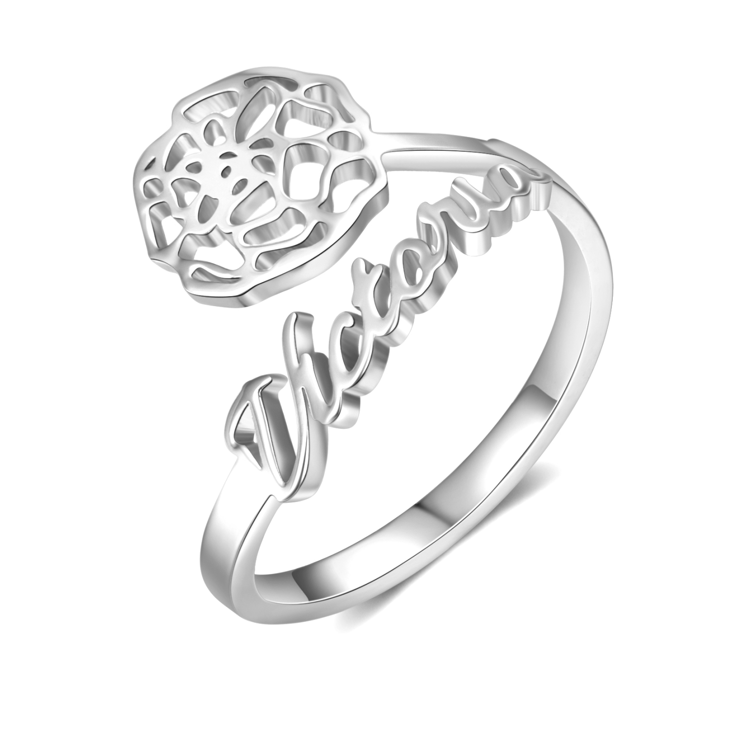 Personalised October Birth Flower Ring With Name Gifts For Her-Jessemade AU