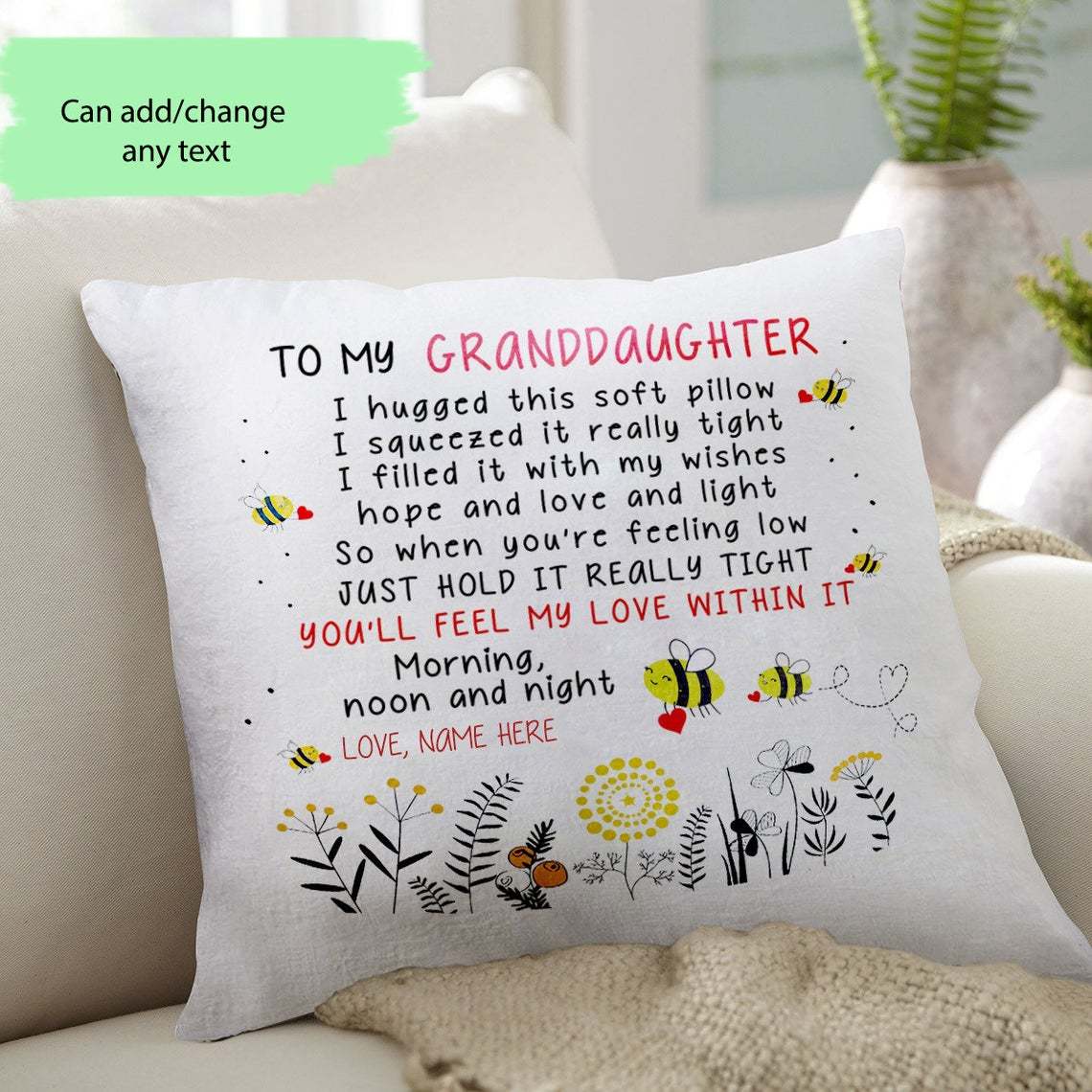 To My Granddaughter-Pillow Case-Jessemade AU