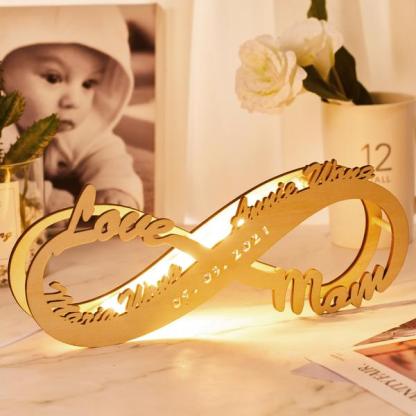 Custom Infinity You and Me Night Light Engraved 2 names Wood Lamp Home Decoration Gift-Jessemade AU