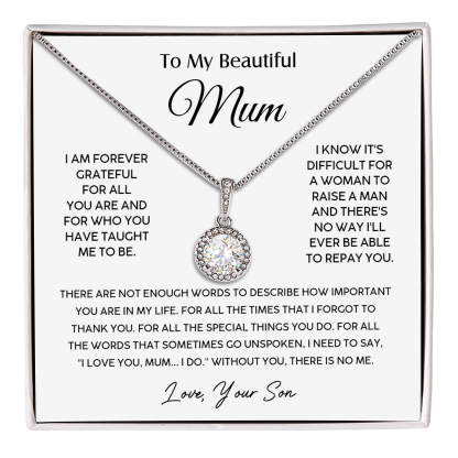 To My Beautiful Mum Necklace Mother's Day Gift Set - I Am Forever Grateful For All You Are And For Who You Have Taught Me Το Be-Jessemade AU