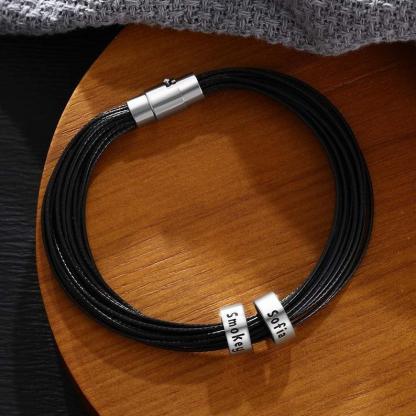 Personalised Leather Men's Bracelets Gift for Dad-Jessemade AU