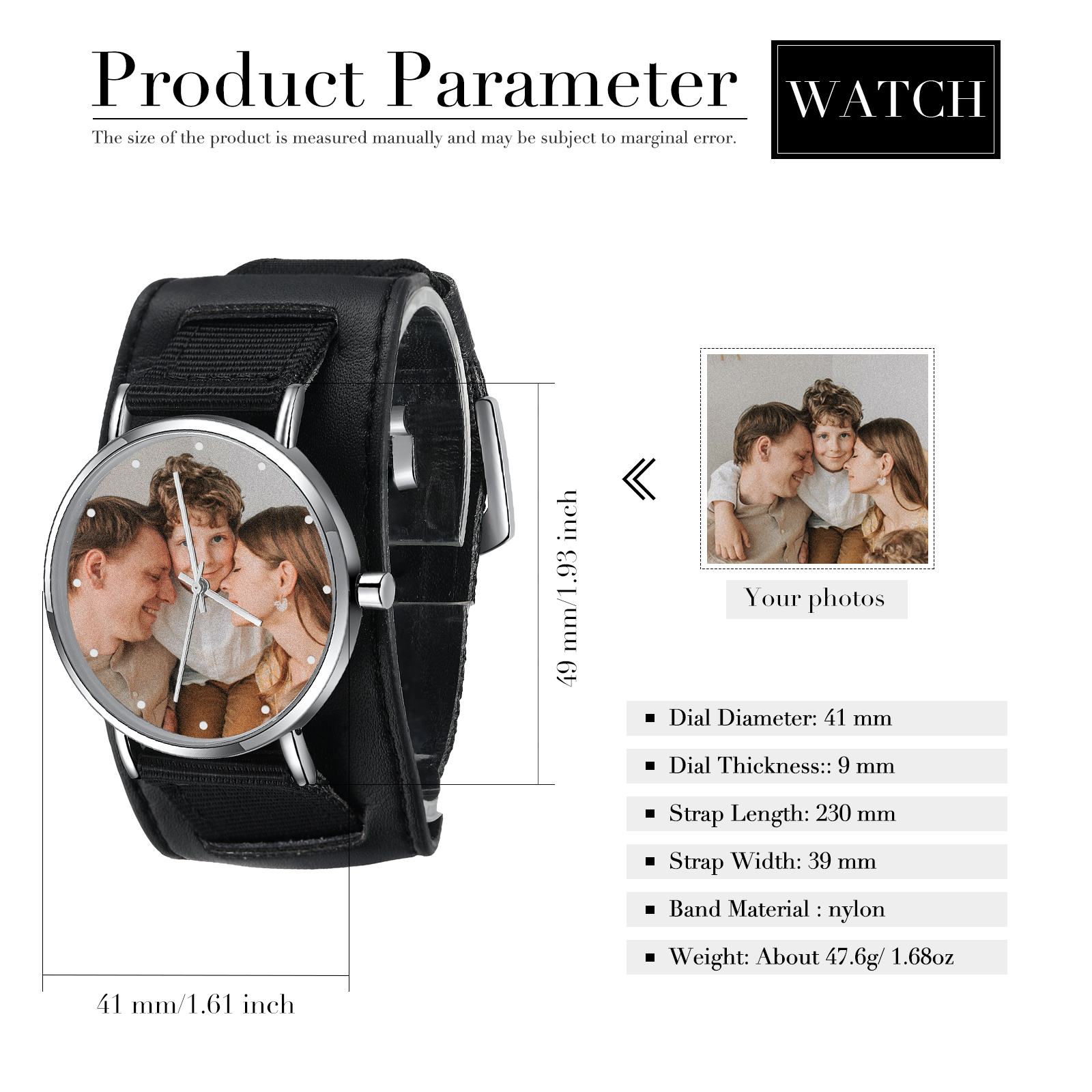 Personalised Photo Watch Custom 1 Photo Mechanical Watch Gifts for Him-Jessemade AU