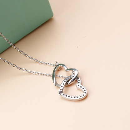 Personalised Double Heart Necklace Engraved 2 Names Gift For Her-Jessemade AU