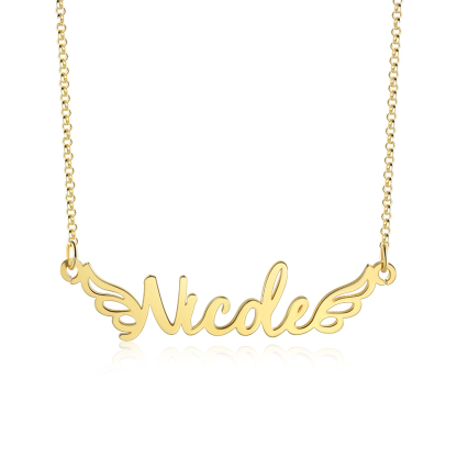 Personalised Wings Necklace Custom 1 Name Necklace Gift For Women-Jessemade AU