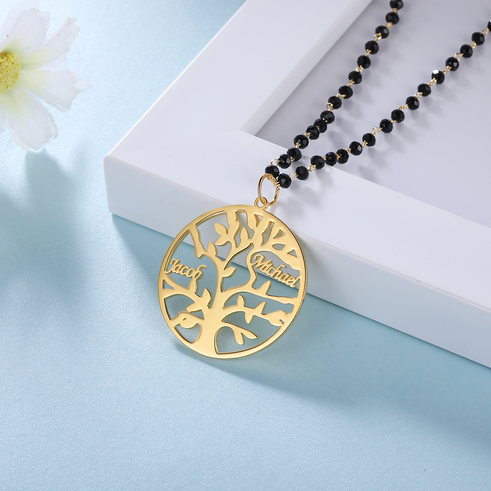 Personalised Family Tree Necklace Custom 2 Names Necklace Gift For Mother-Jessemade AU