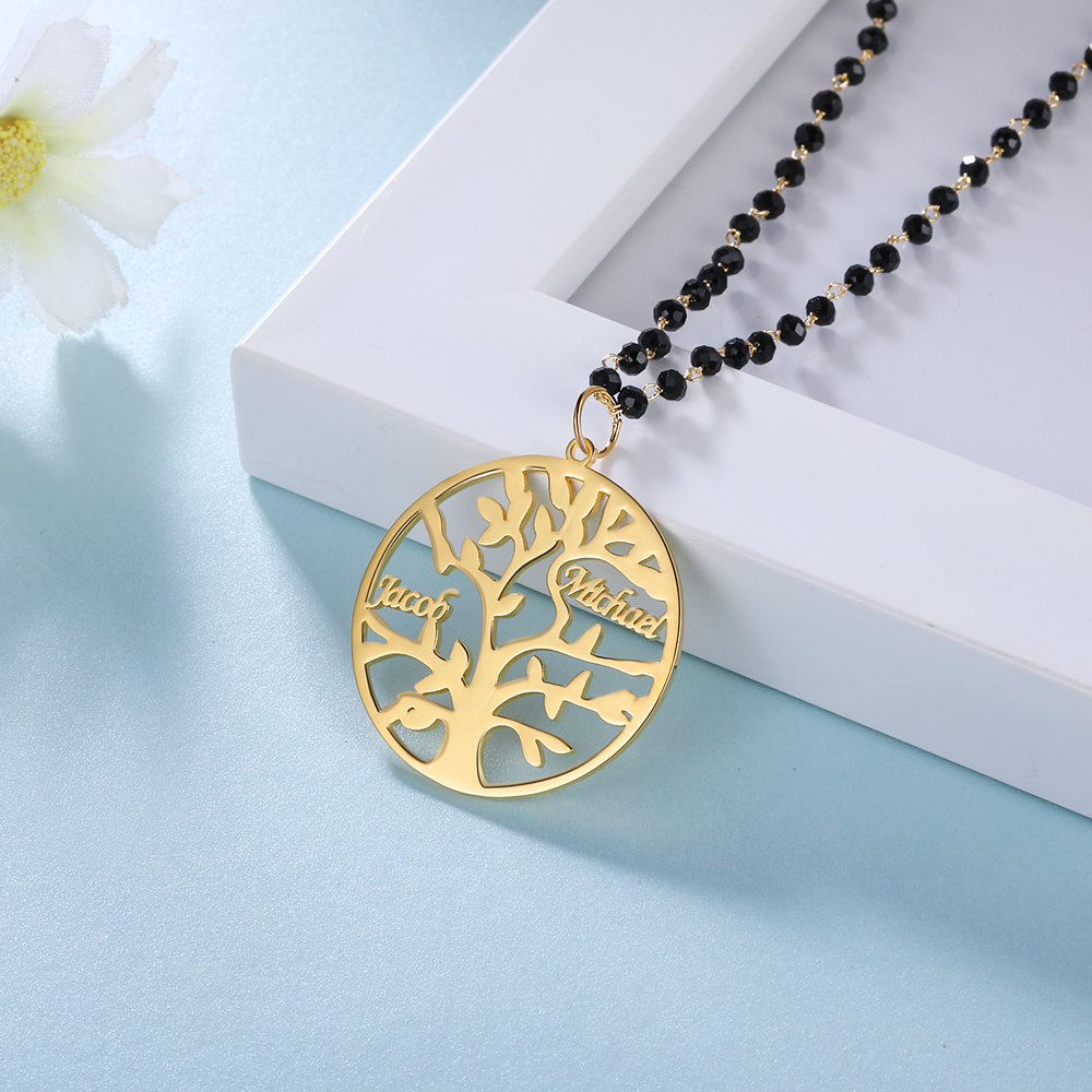 Personalised Family Tree Necklace Custom 2 Names Necklace Gift For Mother-Jessemade AU