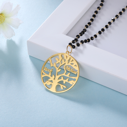 Personalised Family Tree Necklace Custom 2 Names Necklace Gift For Mother-Jessemade AU