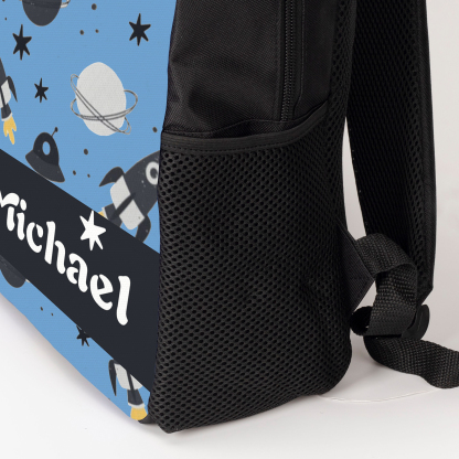 Custom Name Schoolbag Personalised Rocket and Satellite Backpack Travel Bag for Kids-Jessemade AU