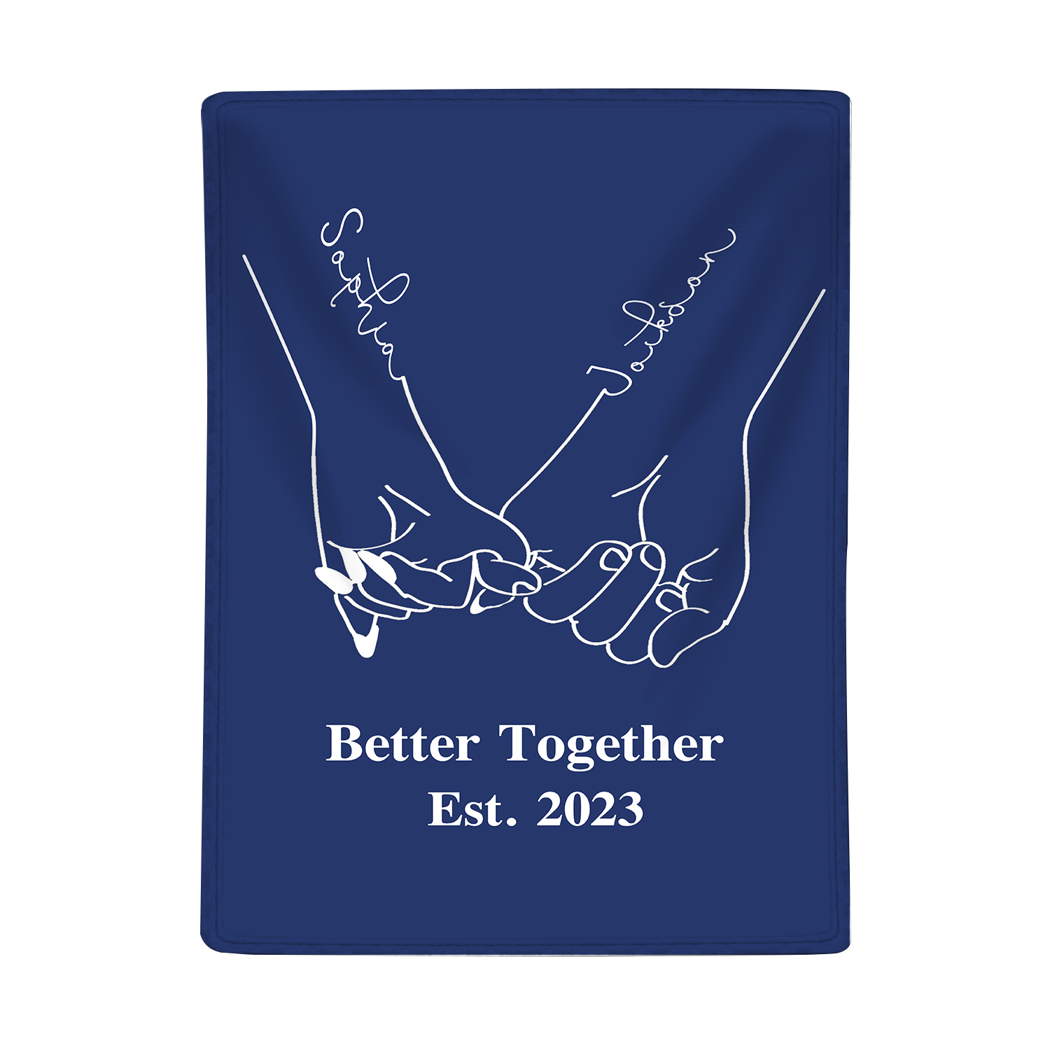 Personalised Couple Blanket Customised 2 Names & Date Blanket Pinky Swear Valentine's Day Anniversary Gift for Couples-Jessemade AU