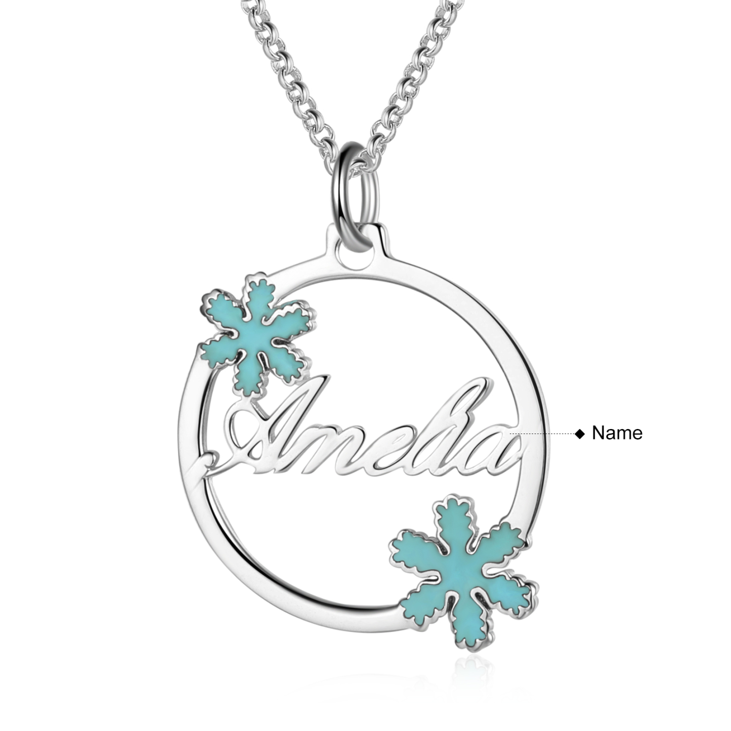 Personalised Snowflake Necklace Custom 1 Name Necklace Gift For Her-Jessemade AU