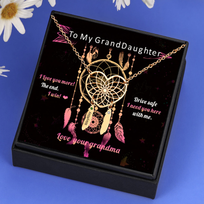 Personalised Dream Catcher Necklace With Birthstones Custom 1 Name Necklace Gifts For Her-Jessemade AU